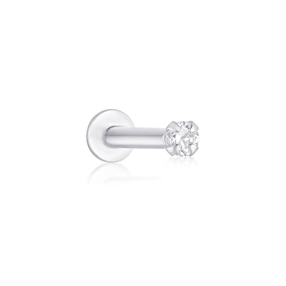 white gold flat back cartilage stud