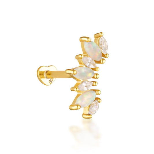 Karen Opal Flat Back Cartilage Stud