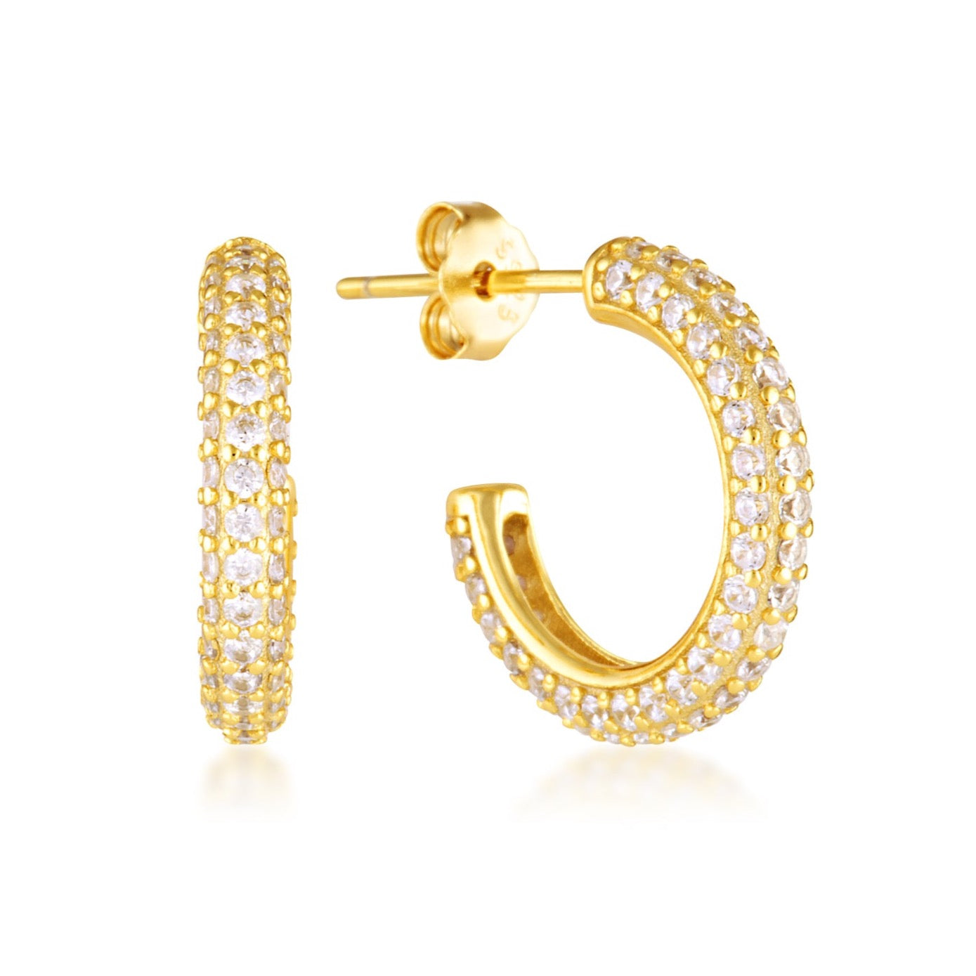 Ophelia hoop earrings made from 18 karat gold over 925 sterling silver