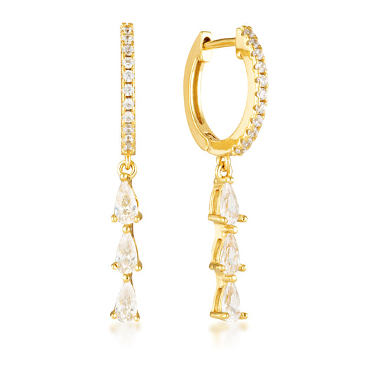 Scarlett hoop drop earring made from 18 karat gold over 925 sterling silver