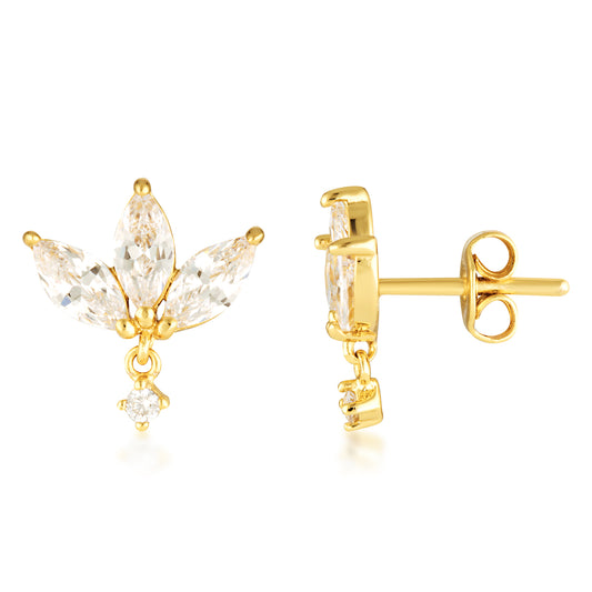 Elizabeth stud earrings made from 18 Karat gold over 925 sterling silver