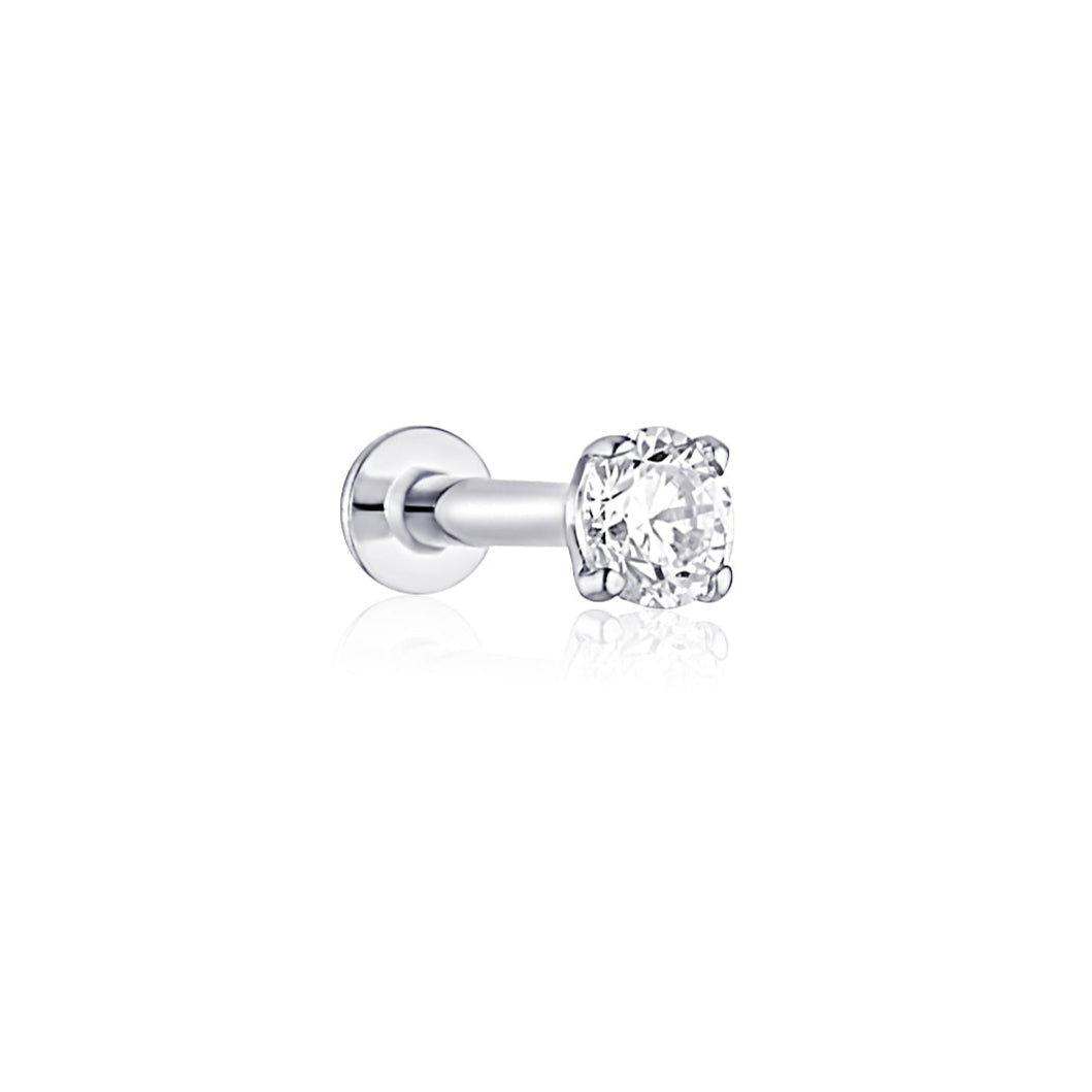 white gold flat back cartilage stud