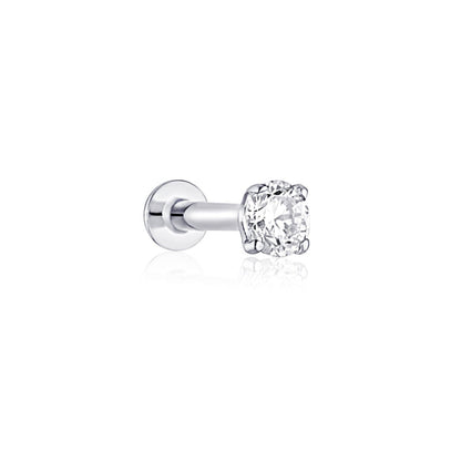 white gold flat back cartilage stud