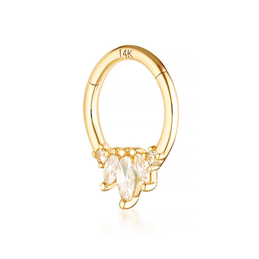 14 Karat Solid Gold Angelina Hoop for Daith and Septum Piercing