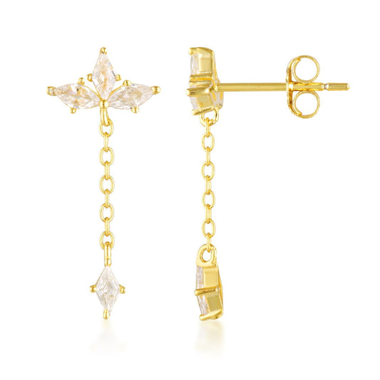 marquise crown drop earrings