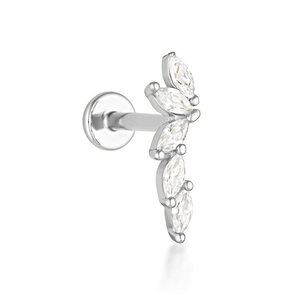 Gillian Flat Back Stud - 14K Solid Gold