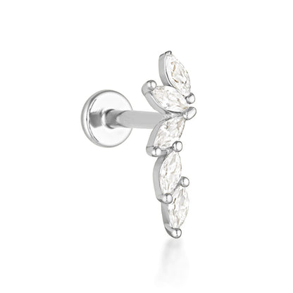 Gillian Flat Back Stud - 14K Solid Gold