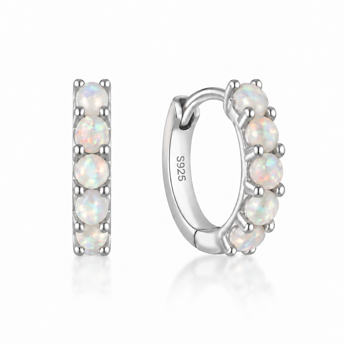 Selene Opal Hoop Earrings - Gold Vermeil