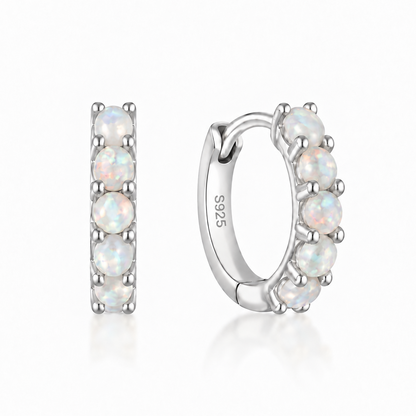 Selene Opal Hoop Earrings - 14K Solid Gold