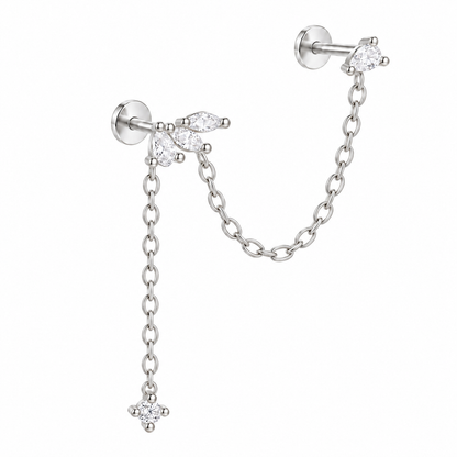 Solara Flat Back Chain Charm - 14K Solid Gold