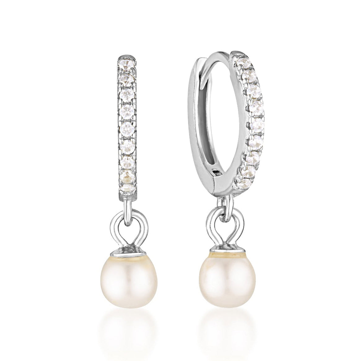 Isla Pearl Hoop Earrings - 14K Solid Gold