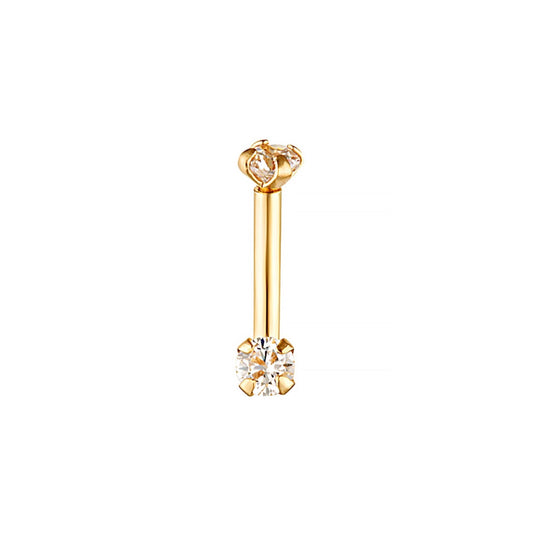 14 Karat Solid gold Kylie rook barbell for rook piercing