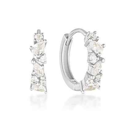 cluster crystals hoop earrings