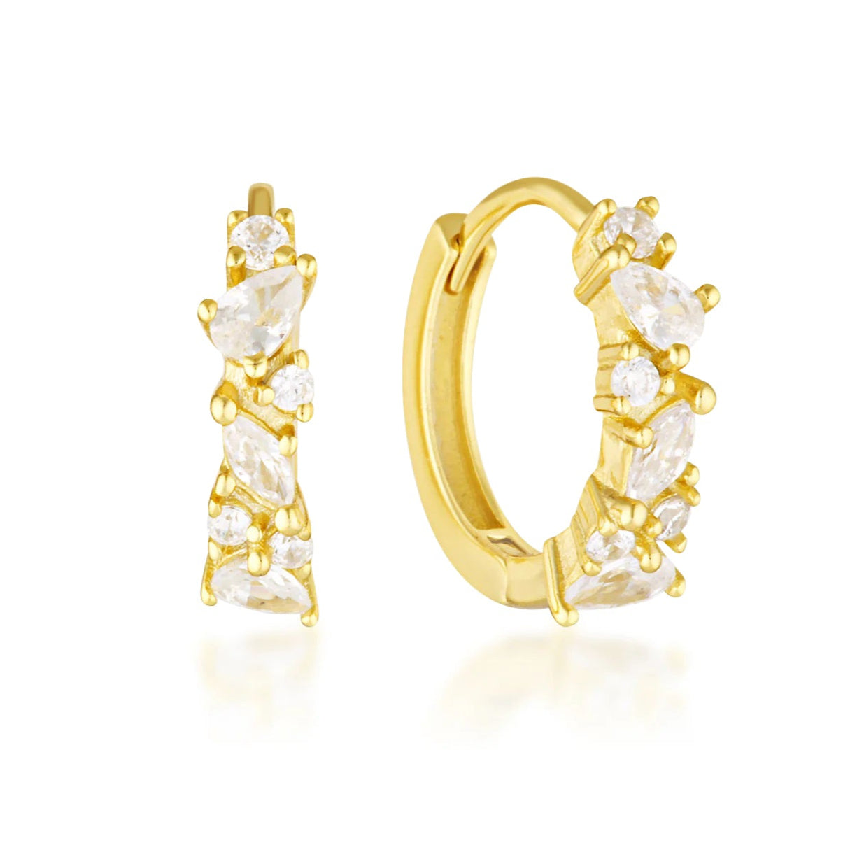 cluster crystals hoop earrings