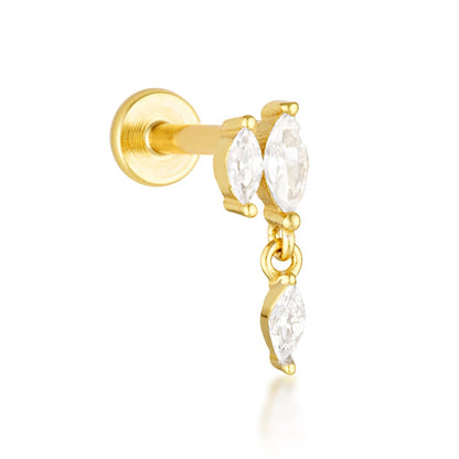 Lavinia Flat Back Stud - 14K Solid Gold