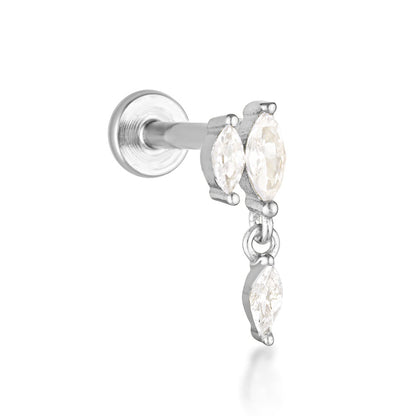 Lavinia Flat Back Stud - 14K Solid Gold