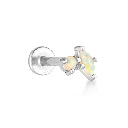 Matilda Opal Flat Back Stud -  14K Solid Gold