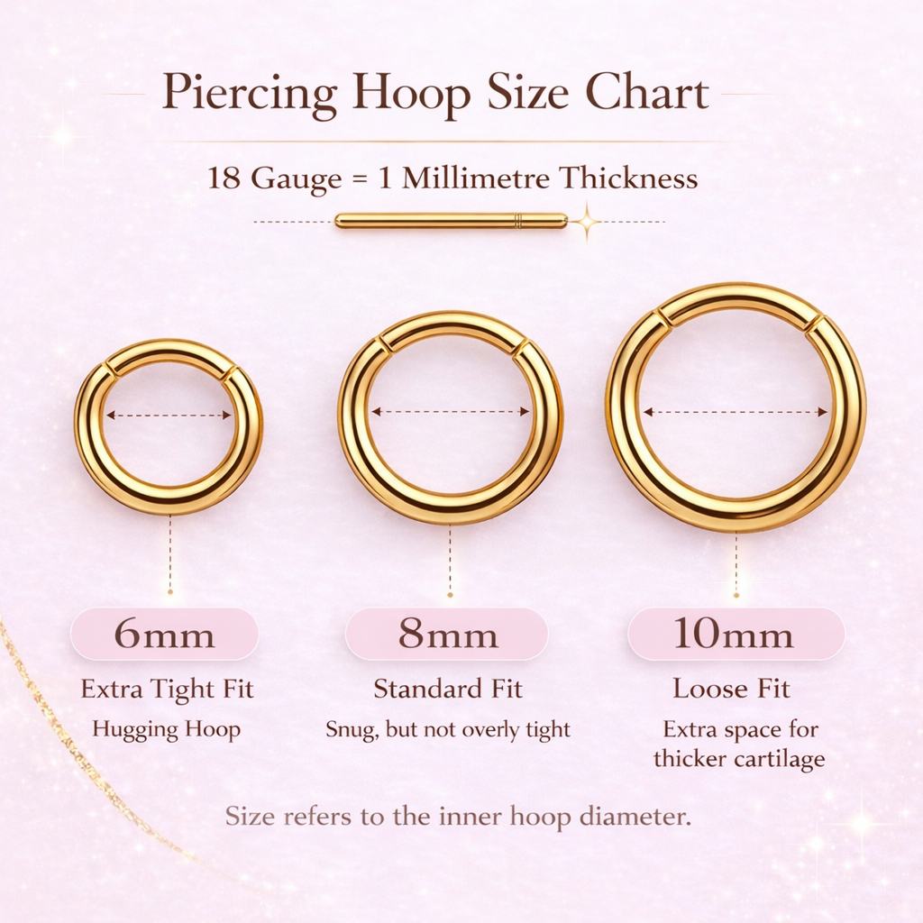 14K Solid Gold Aphrodite Daith Hoop