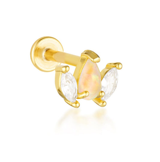 Tara Opal Flat Back Cartilage Stud