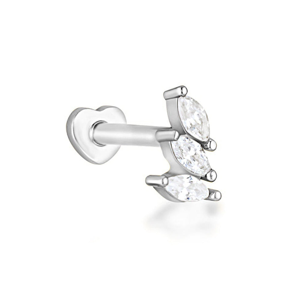 Vivian Flat Back Stud - 14K Solid Gold