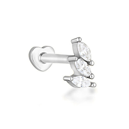 Vivian Flat Back Stud - 14K Solid Gold