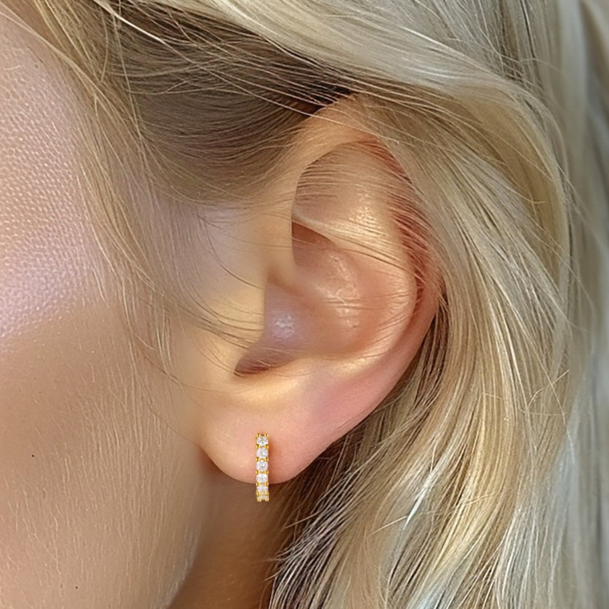 crystal hoop earring